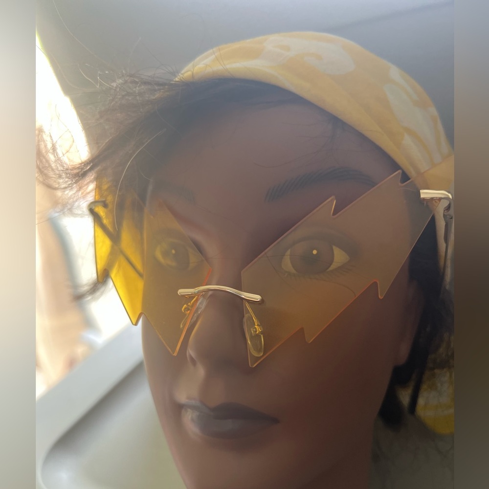 Yellow lightning bolt sunglasses